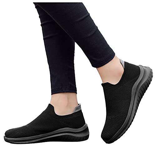 URIBAKY - Zapatillas de deporte para mujer, ligeras, transpirables, transpirables, transpirables, transpirables, sin cordones, Le Noir, 40 EU