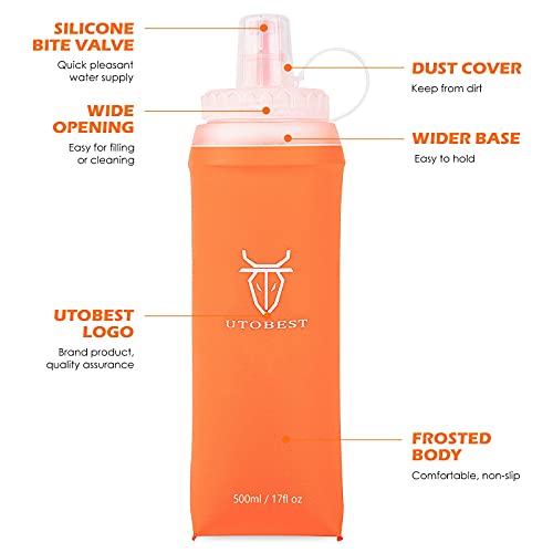UTOBEST Soft Flask 500ML Botella Flexible Plegable Trail Running TPU Bpa Free