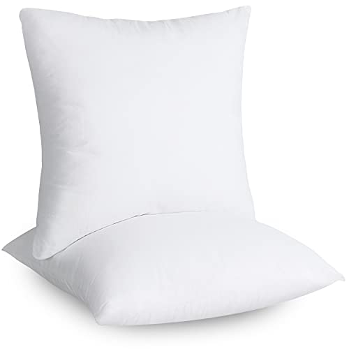 Utopia Bedding Relleno de Cojín 45 x 45 cm (2 Unidades) - Funda de Mezcla de Algodón - Fibra Virgen Siliconada - Almohadas de Sofá (Blanco)