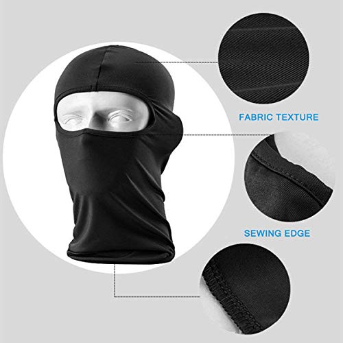 UTOVME Pasamontañas Capucha Transpirable para Ciclismo Mascarilla Balaclava a prueba de Polvo UV Capuchón Licra - Negro