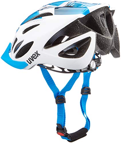 Uvex 4109660115 Casco Ciclismo MTB, Unisex Adulto, Blanco/Azul, M