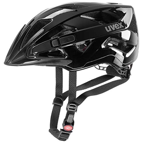 Uvex Active Neg Casco Ciclismo, Unisex Adulto, Black Shiny, 52-57 cm