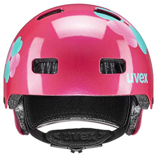 uvex Kid 3 Casco de Bicicleta, Unisex-Youth, Pink Flower, 55-58 cm