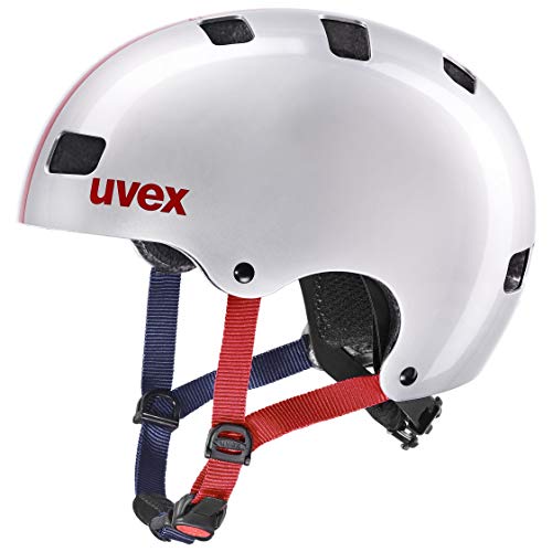 uvex Kid 3 Casco de Bicicleta, Unisex-Youth, Race Silver, 55-58 cm