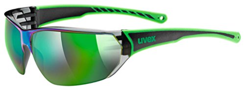 Uvex Sportstyle 204 Gafas de Ciclismo, Unisex Adulto, Black-Green, One Size