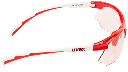 Uvex Sportstyle 802 Vario Gafas de Ciclismo, Unisex Adulto, Rojo/Blanco, Talla Única