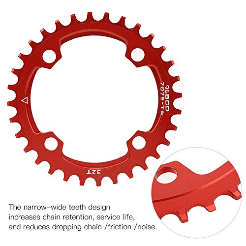 V GEBY Plato para Bici 96BCD, Aleación de Aluminio, Monoplato para Bicicleta de Montaña (32T)