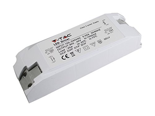 V-TAC 6004 Driver para paneles LED de 45 W, no regulable, certificado EMC, transformador transformador