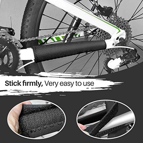 VABNEER 1 Par Manguito Protector para Vaina Inferior de Bicicleta Bandas Cubierta Protectora para Estancia de Cadena Cadenas de Bicicleta de persecución de Seguridad Neopreno (Negro)