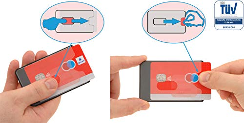 valonic Fundas para Tarjetas de credito | 6X | plástico Transparente | Aprobado por el TÜV | Bloqueo del RFID NFC | Card Protector Anti RFID