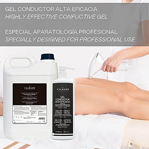 Válquer Gel Conductor para uso profesional (ultrasonidos, electroterapia,etc). Alta eficacia. Gel de contacto. Vegano. Gel conductor estética. Aparatología profesional