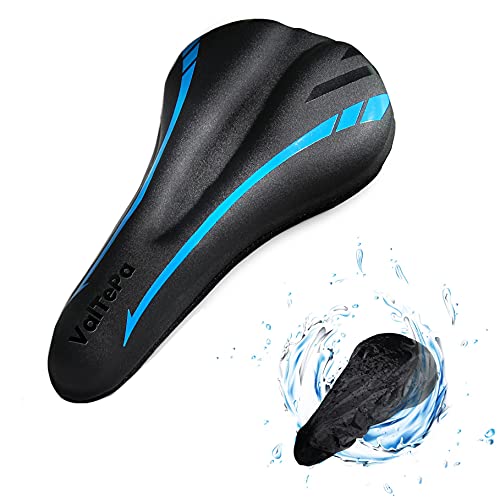 Valtepa®Funda sillín bicicleta gel de 2ª generación, Respirable, Cierre Reforzado, Perfecta para MTB, Bicicleta de carreras, E-Bike, Spinning, Cubierta Impermeabile Y Antipolvo Incluida