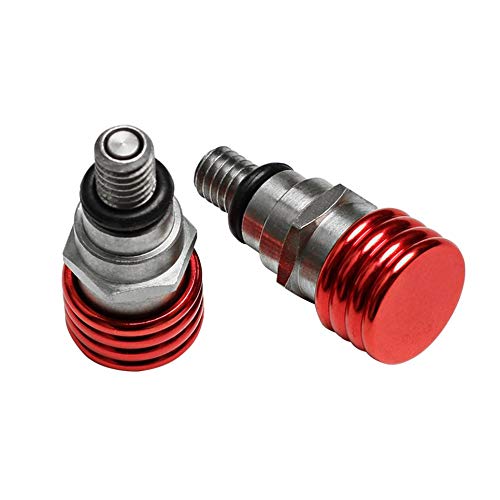 Válvula de purga de presión de aire de Motocross apto para horquillas Husky/Wp o Marzocchi con tornillos de purga de aire M4x0.7 en la tapa de la horquilla, rojo,