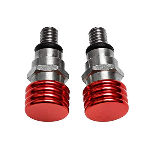 Válvula de purga de presión de aire de Motocross apto para horquillas Husky/Wp o Marzocchi con tornillos de purga de aire M4x0.7 en la tapa de la horquilla, rojo,