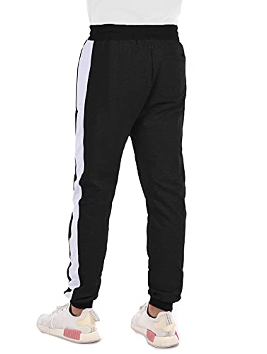 Vancavoo Pantalones Hombre Pantalón Tights Jogger Sweat Pants Casual Jogging para Algodón Trouser Largos Pants Slim Fit con Bolsillos Deportivo Entrenamiento Fitness Gym Workout(Negro,L)