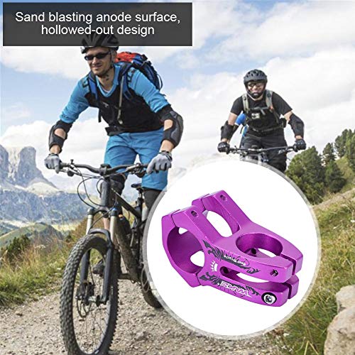 Vástago de Bicicleta corto de Manillar, 31.8mm Potencia para Bicicleta Montaña Elevador de Vástago de Manillar Bar Stem Tallo de Barra para Bicicleta de Carretera Ciclismo MTB BMX Fixie Gear (Púrpura)