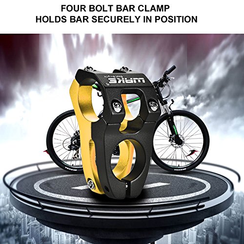 Vástago de Bicicleta,31.8 mm Tallos de Manillar de Bicicleta de Montaña de Carretera MTB Potencia reemplazo para Bicicleta Montaña Riser Handlebars Bar Stem Accesorios de Ciclismo(Amarillo + Negro)