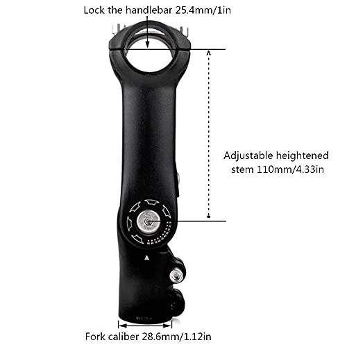 Vástago de Manillar para Bicicletas,±90° 90 MM/110 MM T6 Aleación Aluminio Ajustable Potencia Elevador para 25,4/31,8 Manillar de Bicicleta de Carreras