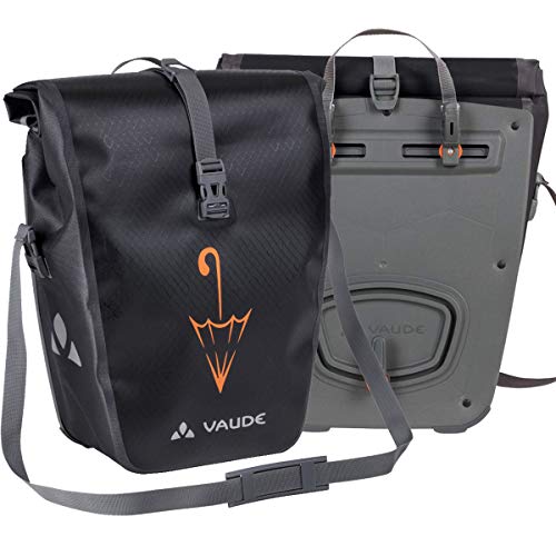 VAUDE Aqua Back – Juego de 2 bolsas para bici adaptables a la carga e impermeables, Negro, Talla única