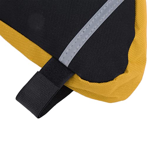 Vcriczk Bolsa de Cuadro Frontal de Bicicleta, Tela de Nailon Resistente Y Duradera, Bolsa Triangular para Bicicleta, Tienda de Artículos Pequeños para Ciclismo para Herramientas de Tienda(Amarillo)