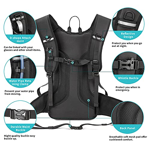 Veektac Mochila Ciclismo, 20L Mochila Bicicleta Impermeable Ligera para Caminar, Viaje, Senderismo, Montaña (Negro)