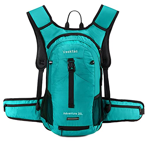 Veektac Mochila Ciclismo, 20L Mochila Bicicleta Impermeable Ligera para Caminar, Viaje, Senderismo, Montaña (Verde)