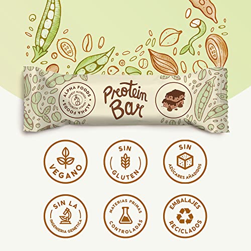 Vegan protein barritas - DOBLE CHOCOLATE - 15 Barras proteínas veganas sin azúcares añadidos, alto en proteínas, bajo en carbohidratos