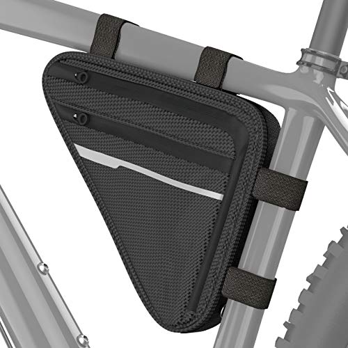 Velmia Bolsa Triangular Impermeable para Bicicleta, Funda para Manillar, Bolsa Triangular Ideal para candado de Bici, Herramientas, Chubasqueros