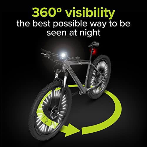 Velmia Reflectores para radios [36 Piezas] - Visibilidad de 360° y fácil Montaje - Reflectantes para radios de Bicicleta con Material Reflectante