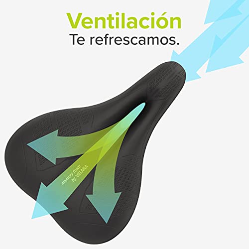 Velmia Sillín [Trekking] - cómodo sillín para Señoras y Caballeros con Concepto de 3 Zonas - Asiento de Bicicleta Impermeable con diseño ergonómico