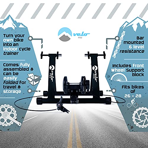 Velo Pro Rodillo Magnético Bicicleta para Entrenamiento de Bici de Carretera o Montaña al Interior de la Casa, 6 Niveles, Ruedas de 26 a 28 Pulgadas