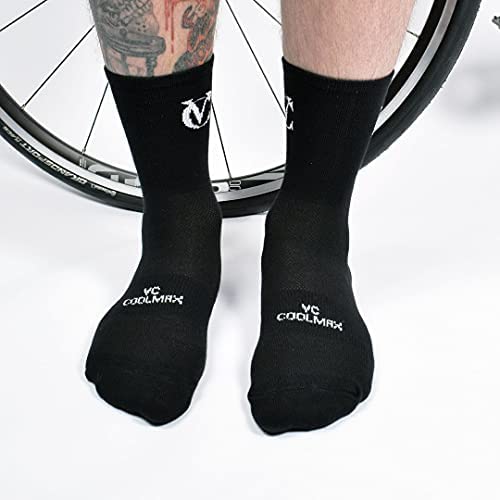 VeloChampion Calcetines Coolmax Transpirable Ciclismo Negro x 3 (43-45)