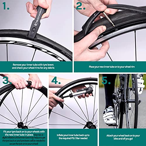 VeloChampion Cámara de Aire 700C x 25/32C para Bicicleta de Carretera con válvula Presta Longitud de la válvula: 48 mm (Paquete de 3)