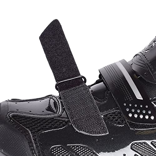 VeloChampion Elite Road - Zapatos de Ciclismo con Cierre de carraca - Fácil de Limpiar con Bolsa de Almacenamiento (par), Negro Plateado, 41 1/3 EU