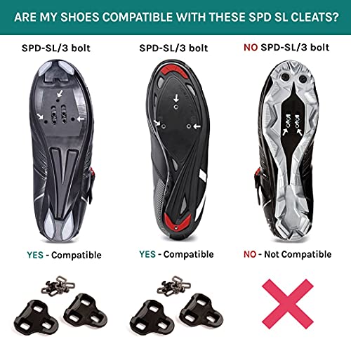 VeloChampion Look KEO Juego de calas de Bicicleta compatibles - Reemplazo de calas flotantes para Pedales de Bicicleta estándar KEO (9 Grados, Negro/Gris)