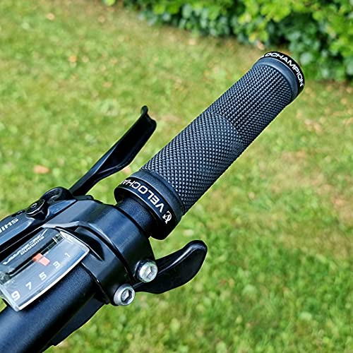 VeloChampion MTB Bicicleta de montaña Manillar ergonómico Caucho Negro Premium empuñaduras