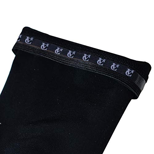 VeloChampion Thermo Tech Lite Calentadores de piernas para Ciclismo - Negros Leg Warmers Black (Black, Small)