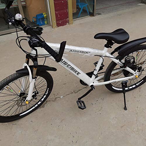 Velocidad Variable Sport Bike,Acero De Alto Carbono,20''22''24''26''Bicicleta,con Guardabarros Frenos De Doble Disco,Suspensión Completa,Bicicleta De Montaña para Hombres Y Mujeres-Blanco 22inch