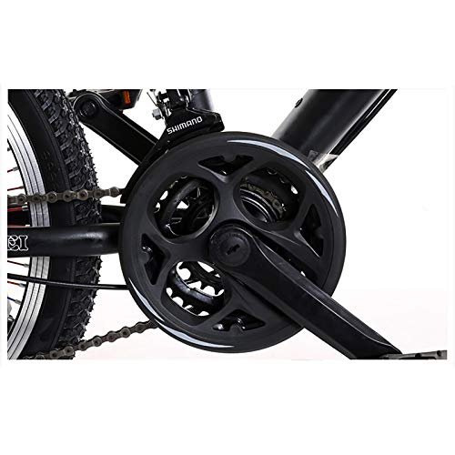 Velocidad Variable Sport Bike,Acero De Alto Carbono,20''22''24''26''Bicicleta,con Guardabarros Frenos De Doble Disco,Suspensión Completa,Bicicleta De Montaña para Hombres Y Mujeres-Negro 26inch