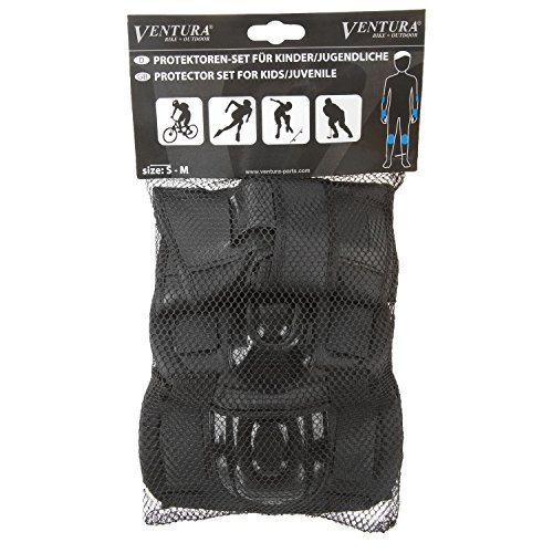 Ventura - Juego de Protectores para Bicicleta (Talla S/M), Color Negro