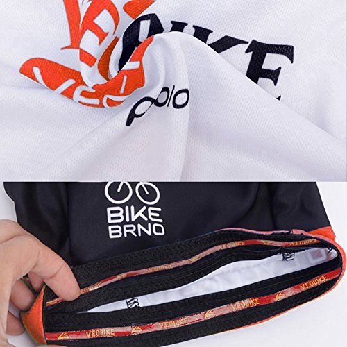 VEOBIKE Maillot de ciclismo para hombre, camiseta de manga corta, camiseta de ciclismo para hombre, transpirable, secado rápido, talla XXL, color rojo y blanco