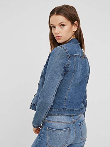 Vero Moda Vmhot SOYA LS Jacket Mix Noos Chaqueta, Azul (Medium Blue Denim Medium Blue Denim), 42 (Talla del Fabricante: Large) para Mujer