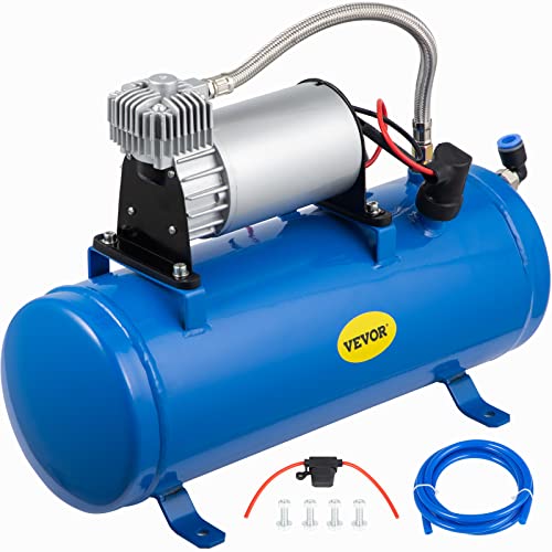 VEVOR Compresor de Aire de Bocina Aire Comprimido 12 V 150 PSI, Compresor de Aire de Trompeta de Aire con Dos Trompetas y Compresor 12 V 150 PSI, Camión Bocina de Aire, Bocina Camión, Bocina Coche