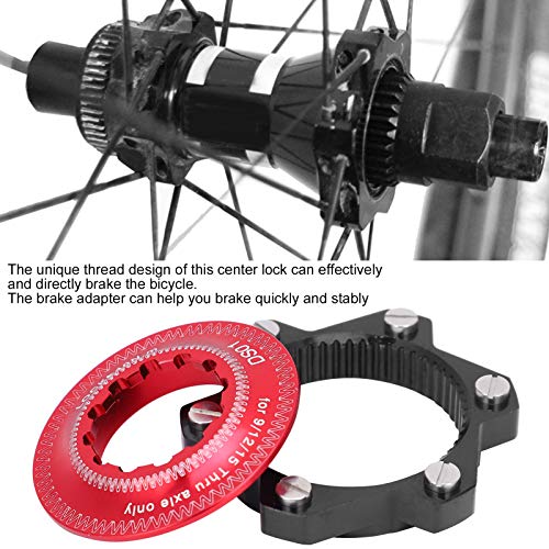 VGEBY Brake Center Lock, bujes Center-Lock para convertir bujes Shimano Center-Lock para Adaptarse a rotores de 6 Tornillos(Negro Rojo)