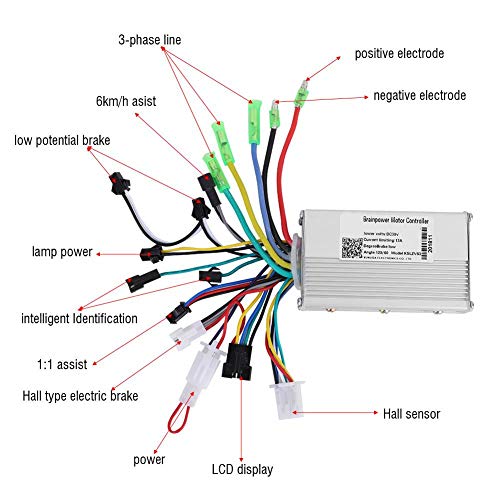 VGEBY1 Controlador de Bicicleta eléctrica, Controlador de Scooter eléctrico con Panel de Control de Pantalla LCD y Accesorio de Interruptor de Cambio para Scooter eléctrico(36V)