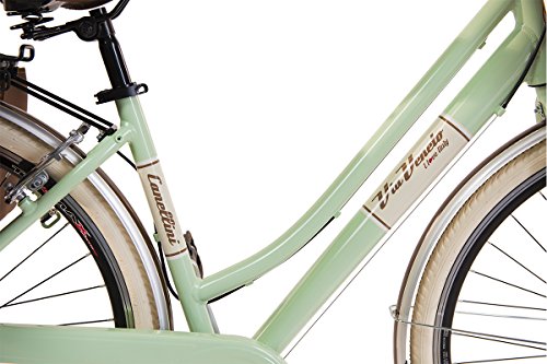 Via Veneto by Canellini Bicicleta Bici Citybike CTB Mujer Vintage Retro Via Veneto Aluminio con Cajita (Verde Claro, 50)