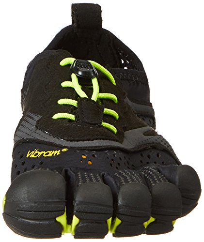 Vibram FiveFingers V-Run, Zapatillas Hombre, Negro (Black/Yellow), 48 EU