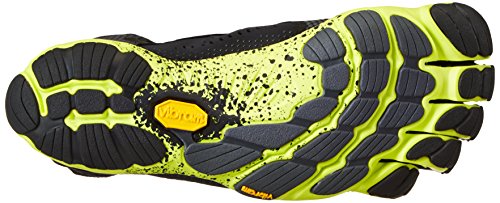 Vibram FiveFingers V-Run, Zapatillas Hombre, Negro (Black/Yellow), 48 EU