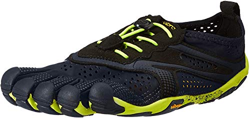 Vibram FiveFingers V-Run, Zapatillas Hombre, Negro (Black/Yellow), 48 EU