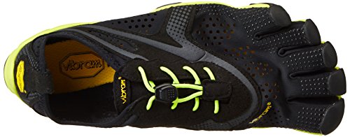 Vibram FiveFingers V-Run, Zapatillas Hombre, Negro (Black/Yellow), 48 EU